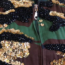 Load image into Gallery viewer, A TARMAFIA BEADED AND SEQUINNED CAMO JACKET