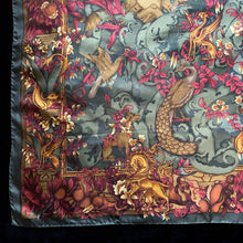 Load image into Gallery viewer, A SPECTACULAR MEDIEVAL GARDEN PRINT SILK SCARF BY AQUASCUTUM