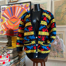 Load image into Gallery viewer, A 1980s JENNY KEE CARDIGAN WITH DOLPHINS AND WARATAH