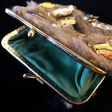 Load image into Gallery viewer, A KANGAROO SKIN PURSE WITH 28 VINTAGE GIRL GUIDE PINS.