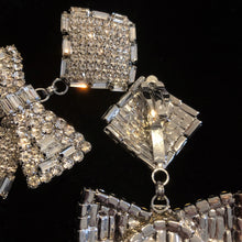 Load image into Gallery viewer, LARGE SIZE DIAMANTÉ BOW CLIP ON EARRINGS