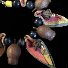 Load image into Gallery viewer, AN 80s GUMNUT NECKLACE WITH BLACK BEADS