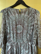 Load image into Gallery viewer, A LATE 70s ZANDRA RHODES GREY SILK DRESS