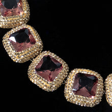 Load image into Gallery viewer, AN INTRIGUING SQUARE CRYSTAL LOZENGE CHOKER AND BRACELET