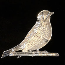 Load image into Gallery viewer, GREEN DIAMANTÉ THRUSH BROOCH