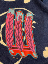 Load image into Gallery viewer, A LATE 80s ZANDRA RHODES DENIM DRESS.