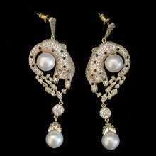 Load image into Gallery viewer, A HIGHLY DETAILED PAIR OF DRAPING LEOPARD EARRINGS