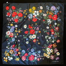 Load image into Gallery viewer, A 1990s FLORAL PRINT SILK SCARF BY CHRISTIAN DIOR