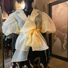 Load image into Gallery viewer, A BUTTERMILK YELLOW ORGANZA JACKET WITH BALLOON SLEEVES