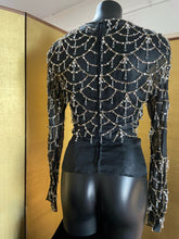 Load image into Gallery viewer, A DECADENT 1980s GENNY TOP WITH CRYSTALS AND BULLION-WORK