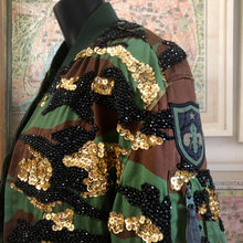 Load image into Gallery viewer, A TARMAFIA BEADED AND SEQUINNED CAMO JACKET