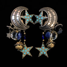Load image into Gallery viewer, FRENCH 80s CELESTIAL CLIP ON EARRINGS