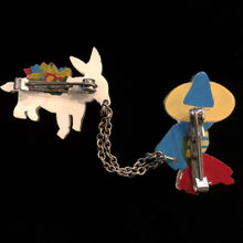 Load image into Gallery viewer, A 1940s VINTAGE LUCITE MEXICAN AND MULE BROOCH