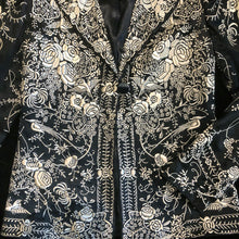 Load image into Gallery viewer, A 90s BLACK SILK BLAZER WITH CHINESE EMBROIDERY