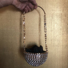 Load image into Gallery viewer, AN UNUSUAL RHINESTONE HALF SPHERICAL EVENING BAG