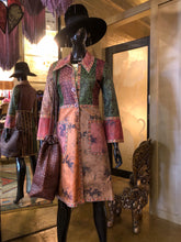 Load image into Gallery viewer, AN INCREDIBLE SMALL SIZE HAND PRINTED LEATHER 70s BOHEMIAN COAT