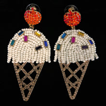 Load image into Gallery viewer, BEADED ICE CREAM CORNET EARRINGS