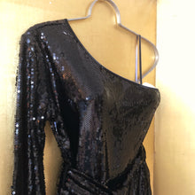 Load image into Gallery viewer, A ONE ARMED BLACK SEQUINNED JUMPSUIT