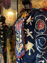 Load image into Gallery viewer, A LATE 80s ZANDRA RHODES DENIM DRESS.