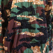 Load image into Gallery viewer, A TARMAFIA BEADED AND SEQUINNED CAMO JACKET