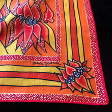 Load image into Gallery viewer, AN 80s STURT’s DESERT PEA PRINT COTTON SCARF BY LINDA JACKSON.