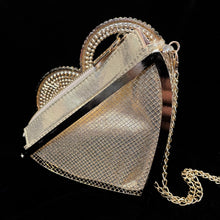Load image into Gallery viewer, A DIAMANTÉ ENCRUSTED HEART SHAPED EVENING BAG