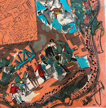 Load image into Gallery viewer, A CHARMING PURE SILK 1940s FOX AND HOUNDS SCARF