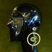 Load image into Gallery viewer, SPECTACULAR DIAMANTÉ SNAKE HOOP EARRINGS