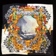 Load image into Gallery viewer, A VINTAGE 80s SCENIC CAMEO PRINT SILK SCARF BY GIANFRANCO FERRE