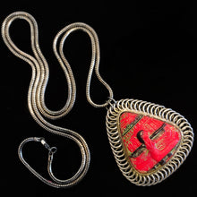 Load image into Gallery viewer, A 1970s ART PENDANT FEATURING AN ORIGINAL 1930s EGYPTIAN-REVIVAL GLASS AMULET
