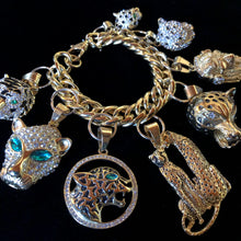 Load image into Gallery viewer, A SUBSTANTIAL GILT CAT THEMED CHARM BRACELET