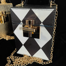 Load image into Gallery viewer, 90s STYLE BOX BAG WITH GOLD FITTINGS.