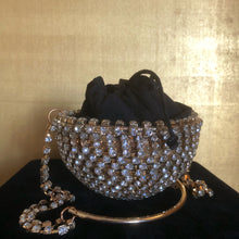 Load image into Gallery viewer, AN UNUSUAL RHINESTONE HALF SPHERICAL EVENING BAG