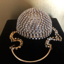 Load image into Gallery viewer, AN UNUSUAL RHINESTONE HALF SPHERICAL EVENING BAG
