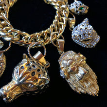 Load image into Gallery viewer, A SUBSTANTIAL GILT CAT THEMED CHARM BRACELET