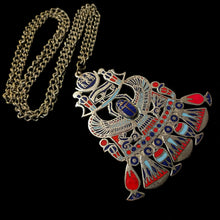 Load image into Gallery viewer, AN UNUSUAL ENAMELLED, SILVER PLATED EGYPTIAN TOURIST PENDANT