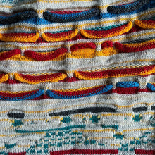 Load image into Gallery viewer, A PURE WOOL GREY TONE COOGI JUMPER WITH MULTICOLOURED STRIPES