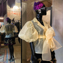 Load image into Gallery viewer, A BUTTERMILK YELLOW ORGANZA JACKET WITH BALLOON SLEEVES