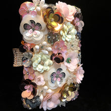 Load image into Gallery viewer, A PINK FLOWER ENCRUSTED EVENING PURSE