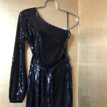 Load image into Gallery viewer, A ONE ARMED BLACK SEQUINNED JUMPSUIT
