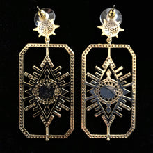 Load image into Gallery viewer, A QUALITY PAIR OF RECTANGULAR TITANIUM EYE EARRINGS