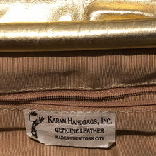 Load image into Gallery viewer, A STYLISH 1980s GOLD LEATHER STUDDED BAG