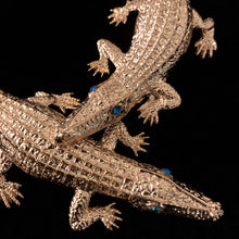 Load image into Gallery viewer, A LARGE GILT TWIN CROCODILE NECKLACE