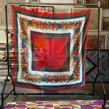Load image into Gallery viewer, A GIANT SIZE YSL FLORAL STRIPE SCARF FROM 1986.