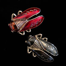Load image into Gallery viewer, ENAMELLED CICADA BROOCH