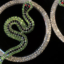 Load image into Gallery viewer, SPECTACULAR DIAMANTÉ SNAKE HOOP EARRINGS