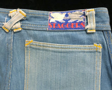 Load image into Gallery viewer, A PAIR OF ICONIC 1970s STAGGERS FLARED JEANS