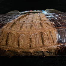 Load image into Gallery viewer, A 1960s HIGH QUALITY CROCODILE HANDBAG, WITH MODERNIST FRAME