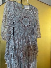 Load image into Gallery viewer, A LATE 70s ZANDRA RHODES GREY SILK DRESS
