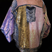 Load image into Gallery viewer, A LARGE SIZE TARMAFIA HAND SEQUINNED JACKET IN PALE COLOURS